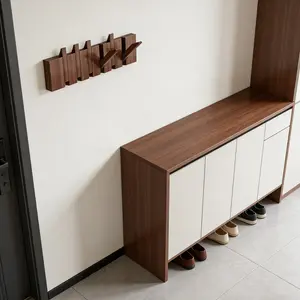 Creative Piano Key Hook, Wall Mounted No Nail Design, Suitable for Entryway, Hallway, Closet, Real Wood Material, Hang Clothes Hats