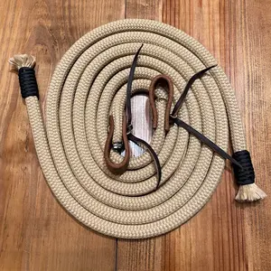 Professional Split Reins, Weighted Chose Split Reins, Custom Horse Reins 7ft Leather and Yacht Rope Double braided. Horseback riding cowboy riding reins