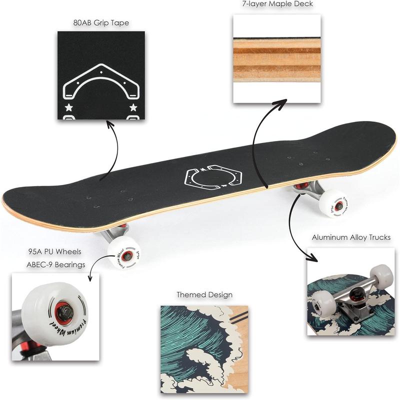 skateboard carry Skateboards for Beginners,31 * 8 inches Complete Skateboards for Kids,Boys,Girls and Adults,7 Layer Maple Wood,Double Kick Deck Concave Standard and Tricks Skateboard skater xl skateboard carry Skateboards for Beginners,31 * 8 inches Complete Skateboards for Kids,Boys,Girls and Adults,7 Layer Maple Wood,Double Kick Deck Concave Standard and Tricks Skateboard skater xl