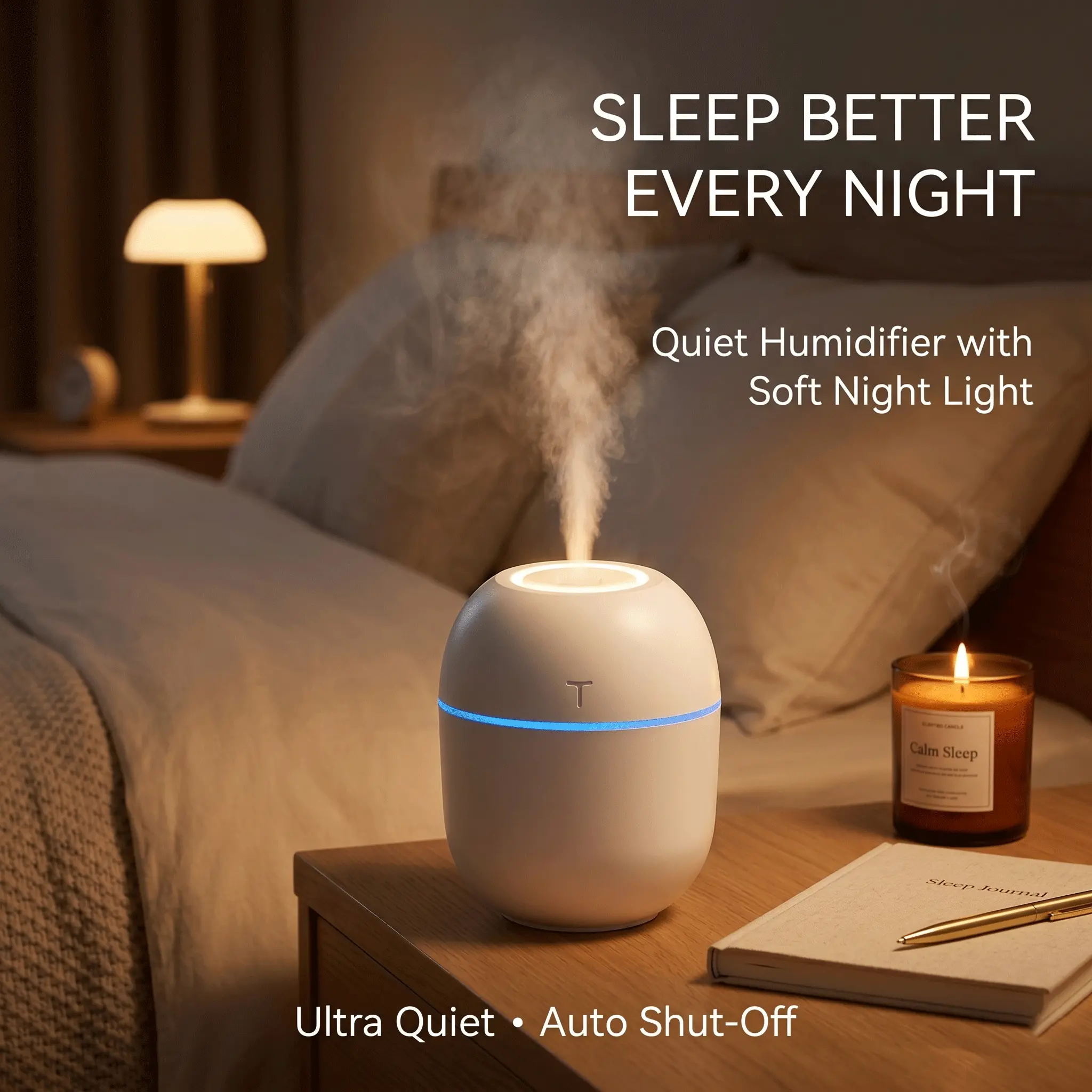 Egg Shape Humidifier, Portable Mini White Humidifier with Colorful Night Light, Ultra Quiet 25dB Nano Mist Humidifier, Auto Shut Off USB Humidifier for Bedroom, Desk, Home, Office, Dorm Room, Personal Use for Adults Students
