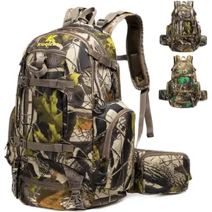 Hunting Backpack,Outdoor Gear Hunting Pack with Rain Cover,Durable Large Capacity Hunting Day Pack. (GREEN CAMO)