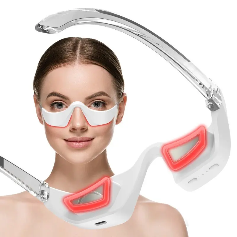 3 Color LED Eye Bottom Beauty Instrument, Facial Beauty Instrument, 3D Contour Eye Massager, Eyelid Care Glasses for Puffiness and Fine Lines, New Model Bm-43