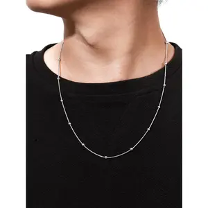 Men's Minimalist Beaded Thin Chain Necklace | High-End Snake Chain Commuting Versatile Neckwear