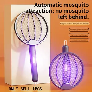Foldable Electric Fly Swatter, Rotating Mosquito Killer, Portable 2-In-1 Pest Control, USB Rechargeable, 1200mah Battery, Indoor Outdoor Use