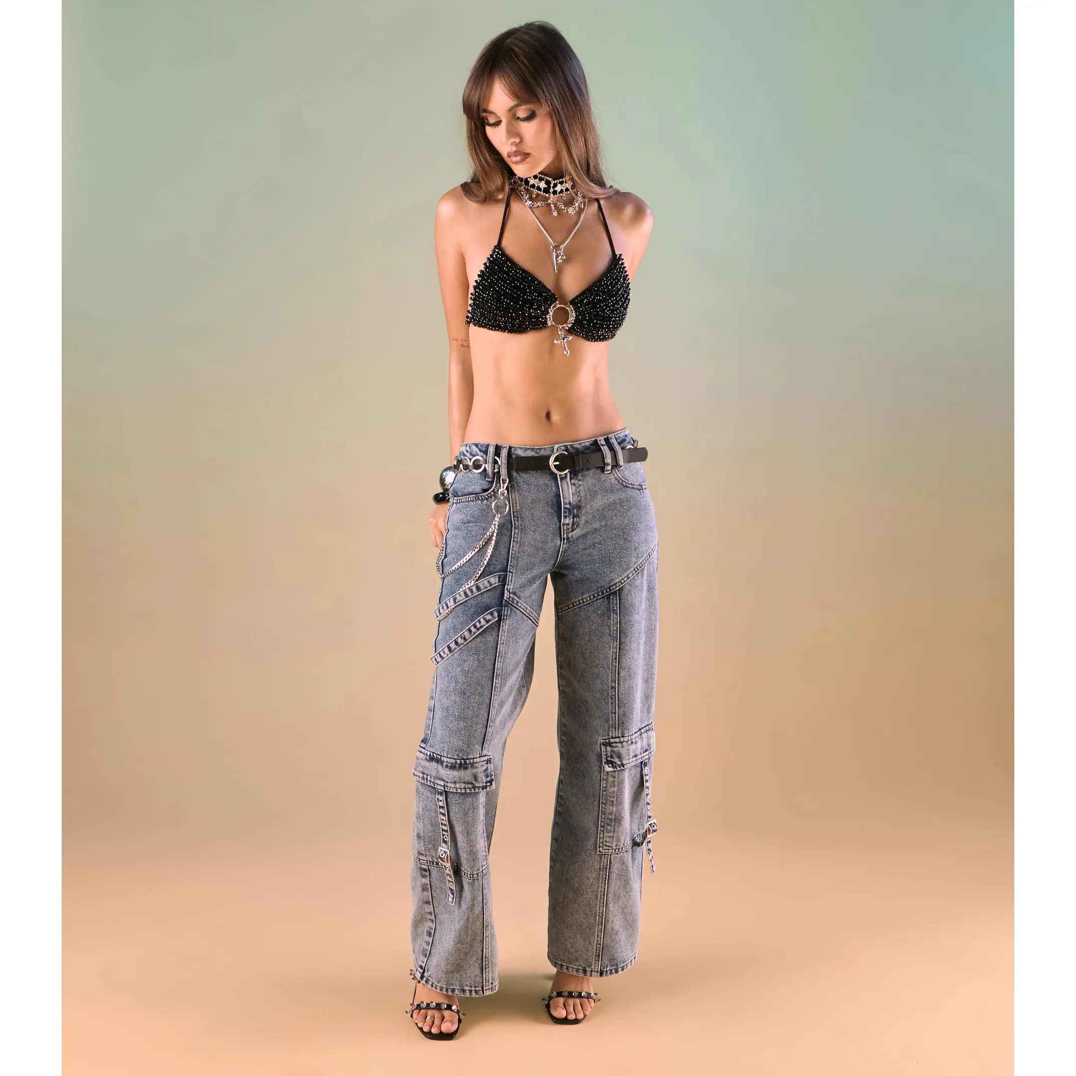 Just Threw It On Cargo Denim Jeans