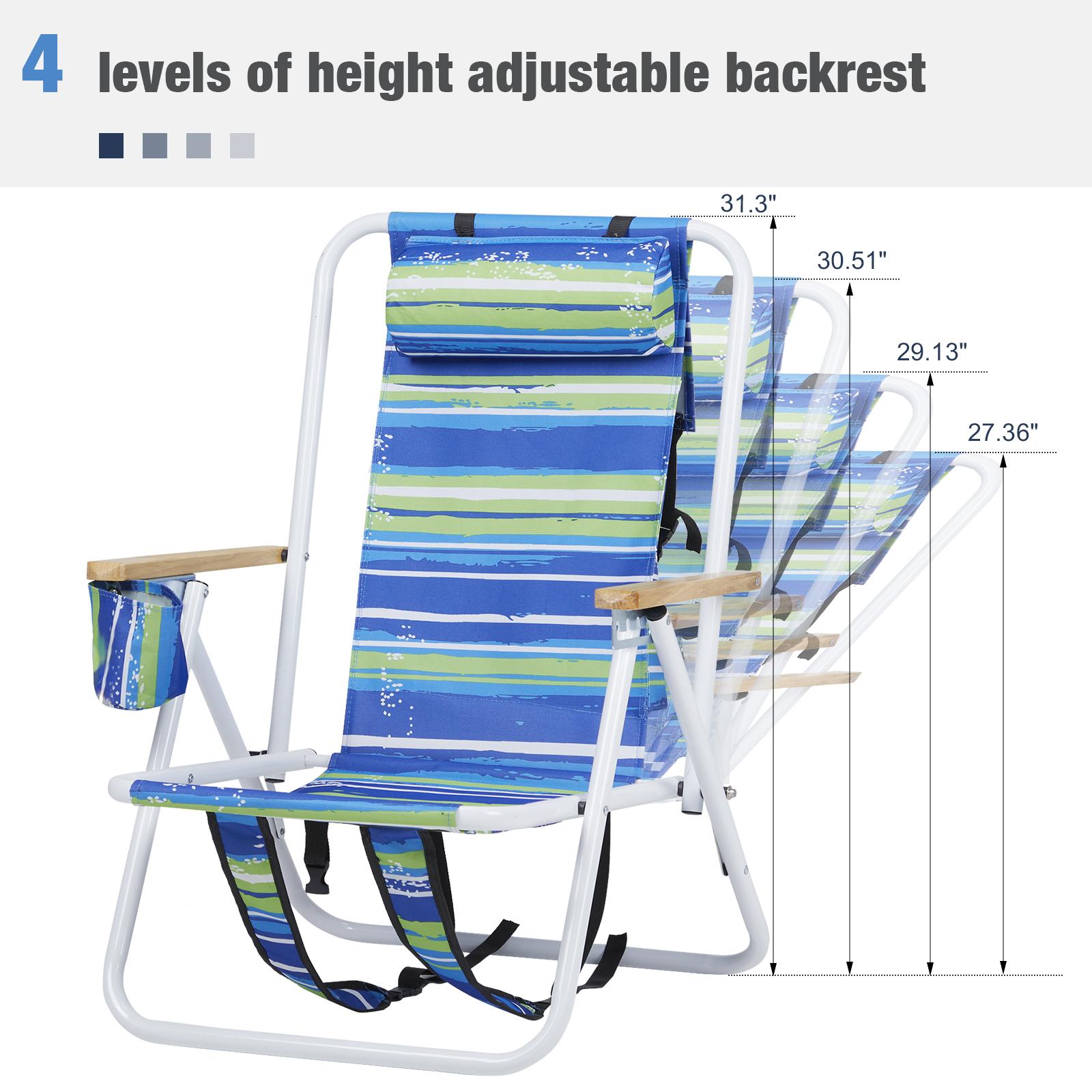 Beach Chair Blue And Green Stripes