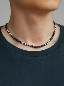 Simple Two Color Beaded Necklace, Minimalist Necklaces, Fashionable Jewelry for Men & Women, Fashion Neck Jewelry for Party, Daily Clothing Decor, Trendy All-match Jewelry for Gift, Fashion Jewelry Accessories, Fashion Cool Accessories