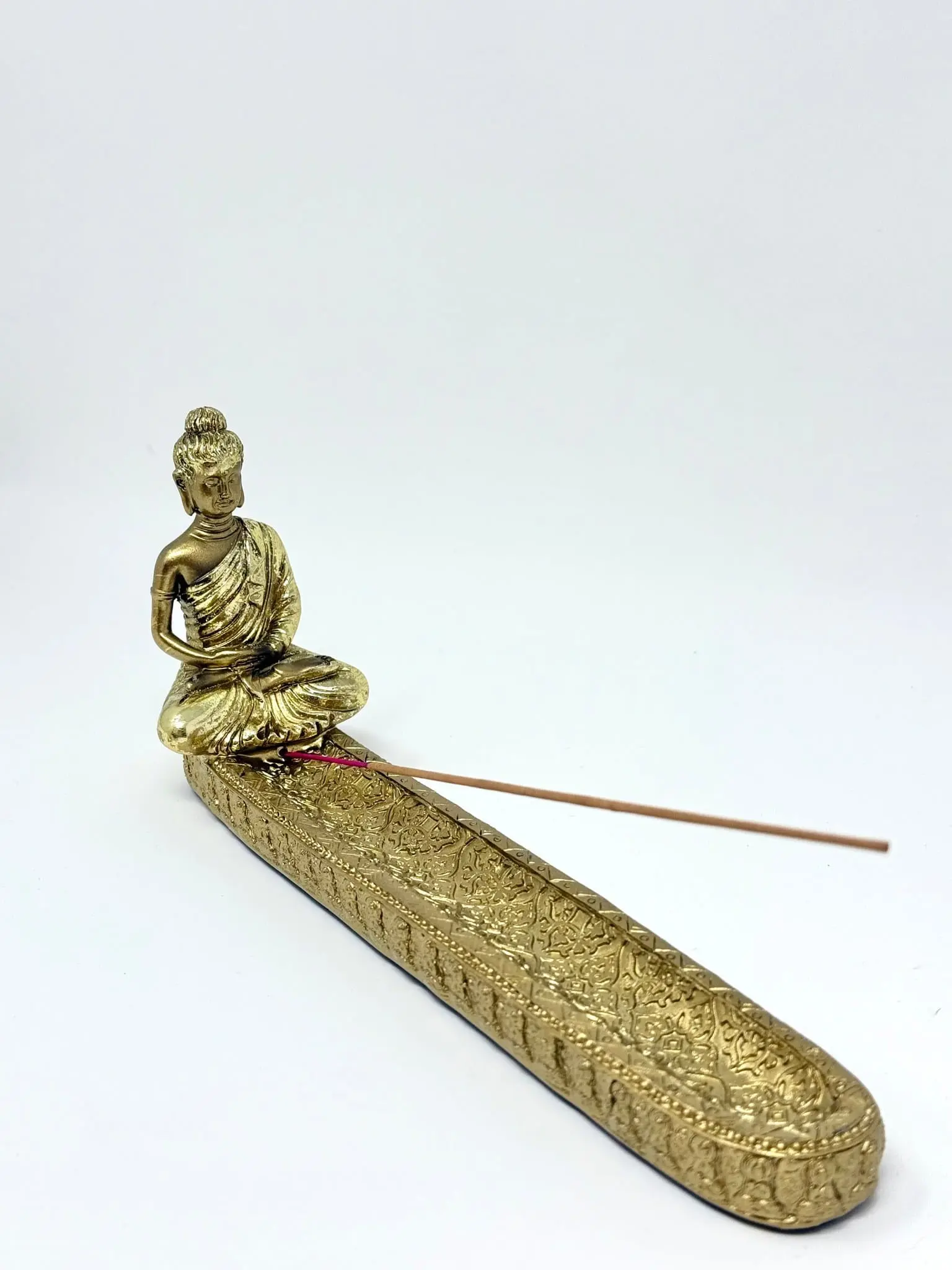 Gold Buddha Incense Burner (9")