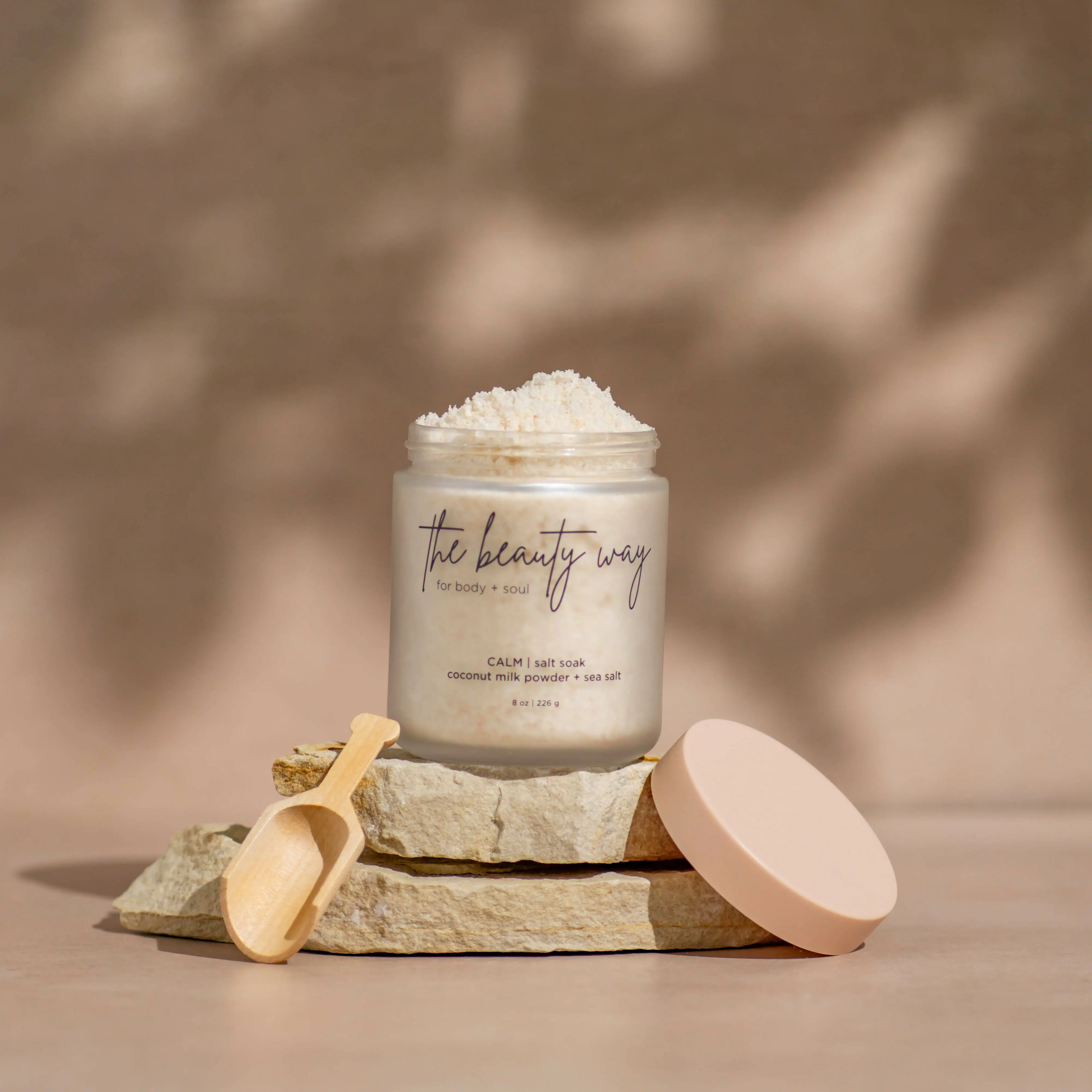 The Beauty Way CALM Salt Soak - Luxurious Coconut Milk Powder & Himalayan Sea Salt for Skin Repair & Stress Relief - Cruelty-Free & Organic Cleanser