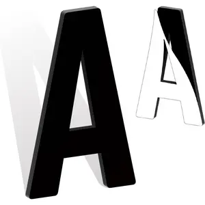 Self Adhesive Acrylic Modern House Address Numbers and Letters, Black Adhesive Mailbox Door Numbers for Office Hotel Apartments Outdoor, Multiple Sizes Available