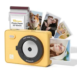Instant Print Camera & 2x3 Portable Bluetooth Photo Printer for iPhone & Android, Full-Color Dye-Sub Ink-Free Printing, Print from Phone or Camera, for Travel, Party, Couple & Family Photos, GiftedInLove