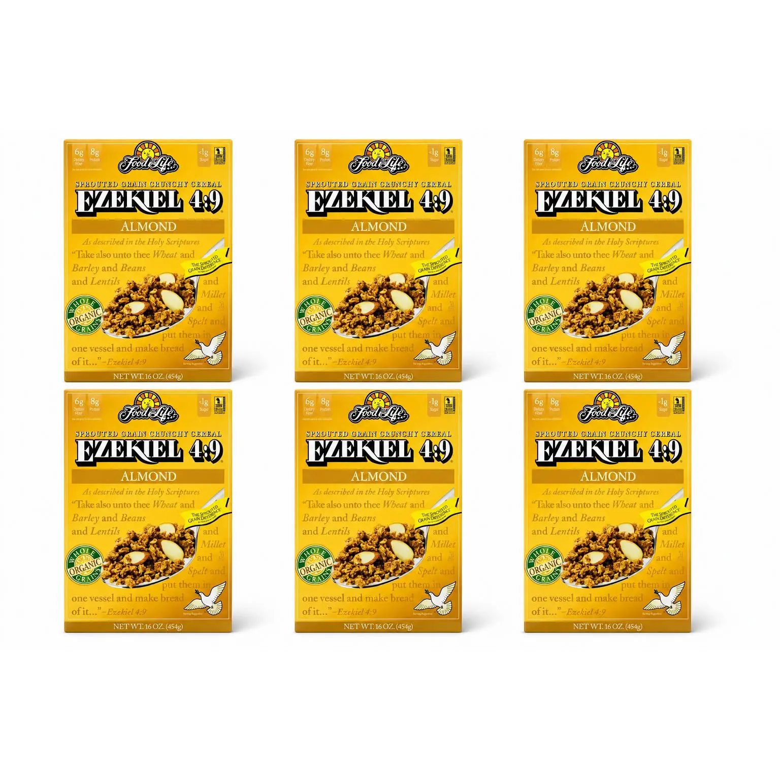 Food for Life Ezekiel 4:9 Natural Almond Breakfast Cereal, High-Protein, 16 oz