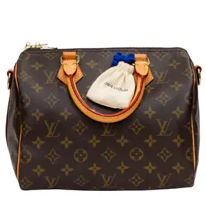 Pre-owned Louis Vuitton Leather Top Handle Bags Monogram Canvas Speedy 20 Top Handle Bag