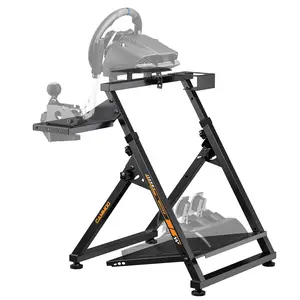 CAMMOO High Compatible Racing Wheel Stand Fits Handbrake, with Cup Holder | 31 Holes Wheel Panel, 26 Holes Shifter Panel, Foldable Sim Steering Racing Stand with Dual Anti-Slip, Wide Height Adjustment