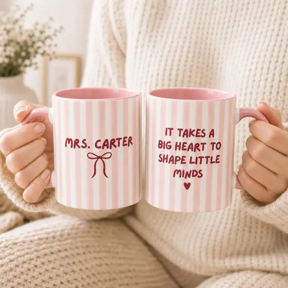 Personalized Teacher Coffee 11 oz Mug, It Take a Big Heart Back to School Gift
