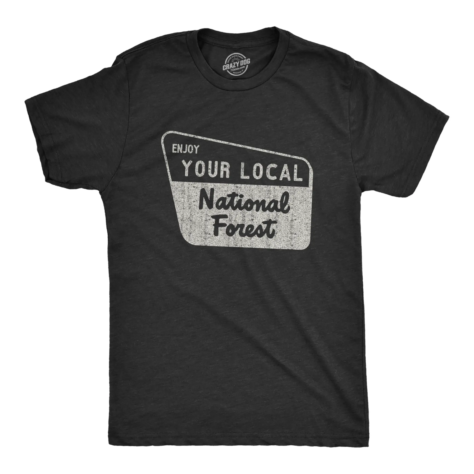 Mens Enjoy Your National Forest Funny Outdoor Vintage Camping Mountains T shirt Mens Funny T Shirts Cool Vintage Fashion T-Shirt Gift Classic Menswear Vintage Apparel for Men Funny Camping Short Sleeve Novelty Black