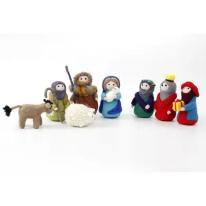 Nativity Felting Kits,Needle Felting kit,Gift Needle Felting Kits for Beginners,Wool Felting Doll with DIY Instruction (4PCS Kits)