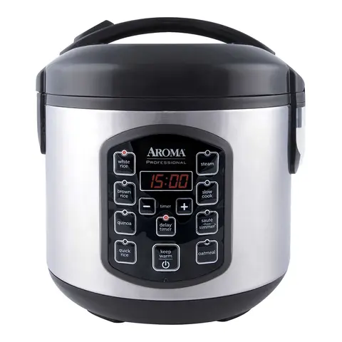 AROMA Compact Corded Digital Rice Cooker (ARC-954SBD) - 2L/2.5QT, 4 Cups Raw/8 Cups Cooked Rice, Safety Lock Lid, Multi-Cooking, 1-Pot Daily Meals, Affordable Quality, Cool-Touch Handles, Easy to Clean, For Families, 1-Year Warranty