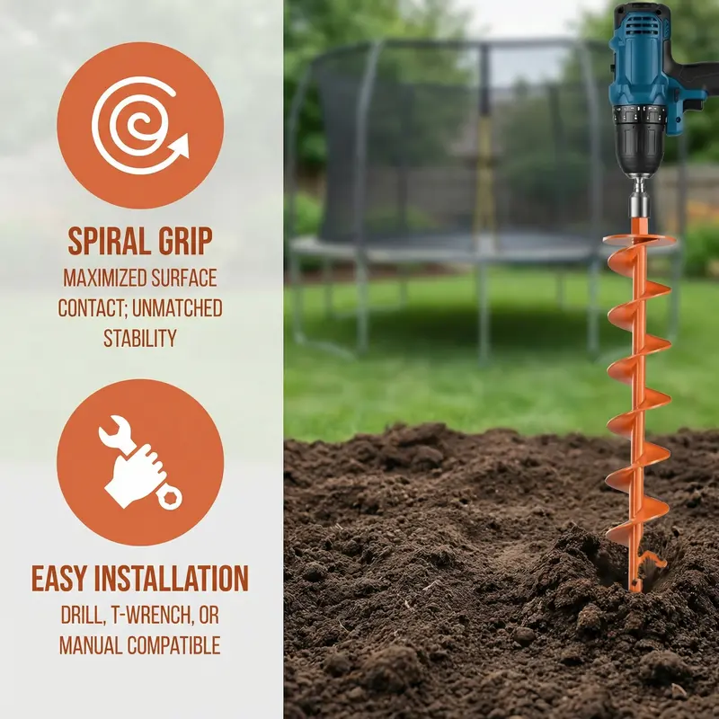 Heavy-Duty Full Helical Ground Anchors - outdoor anchor applications