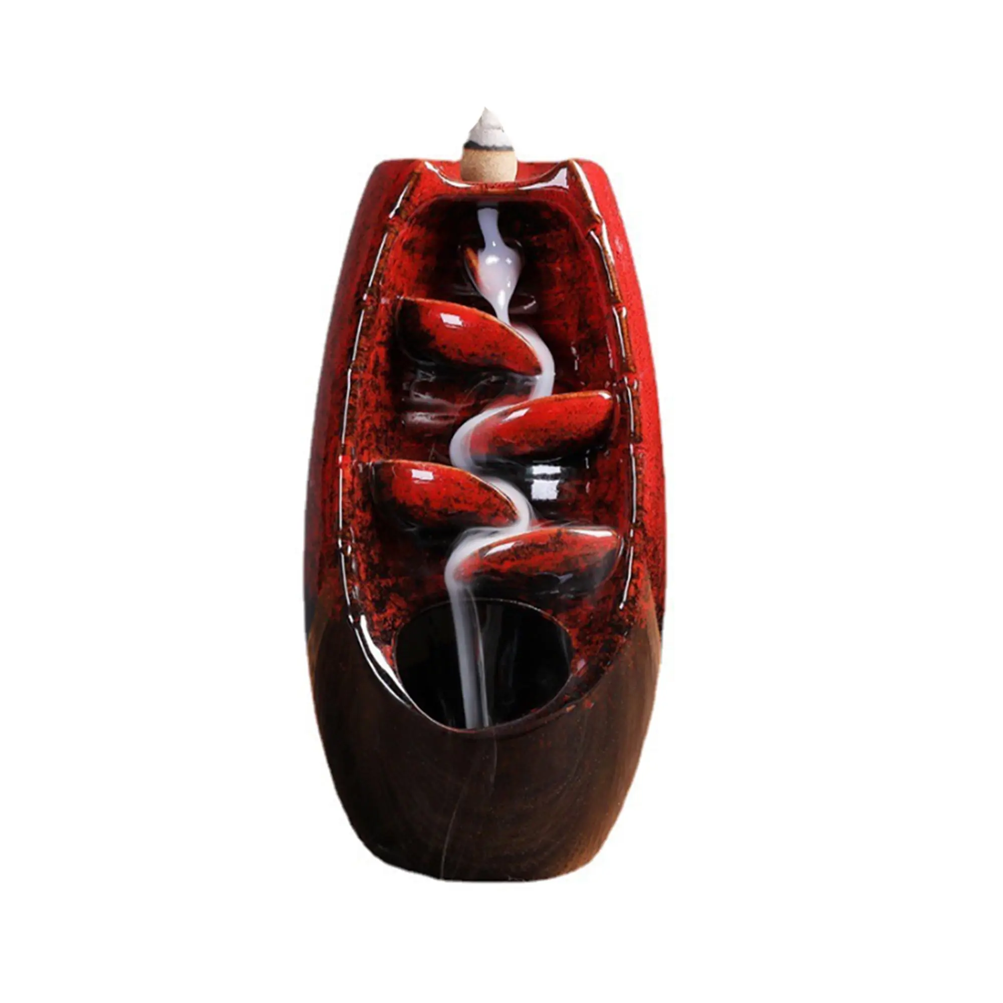 Red Waterfall Backflow Burner 8"
