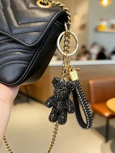 Mini Bear Rhinestone Bag Charm, Cute Casual Style, Perfect for Women and Kids, Ideal for Bags, Keychains, Car Keys, Phone Chains, Holiday Gift