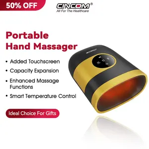 [Plus Model] CINCOM New Hand Massager, Cordless Finger Soother with Gentle Warmth, Customizable Comfort Settings, Easy-to-Read Display, Rechargeable, Perfect for Relaxation, Ideal Gift for Loved Ones