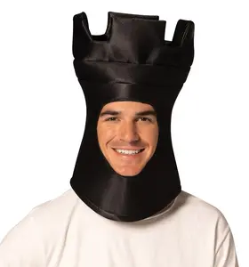 Ultimate Deluxe Black Rook Chess Headpiece Mask