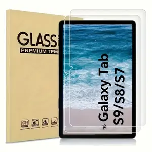 2-Pack Compatible with Samsung Galaxy Tab A9/A9+ Plus, S7/S8/S9, HD Transparent, Scratch-Resistant, Bubble-Free Glossy Tempered Glass Screen Protector, Protection
