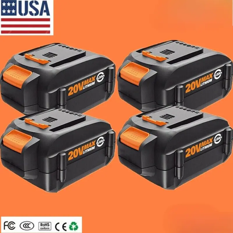 High efficiency For WORX WA3520 20V 6Ah 3Ah MAX Extend Lithium Ion Battery WA3525 WA3575 1~4PA