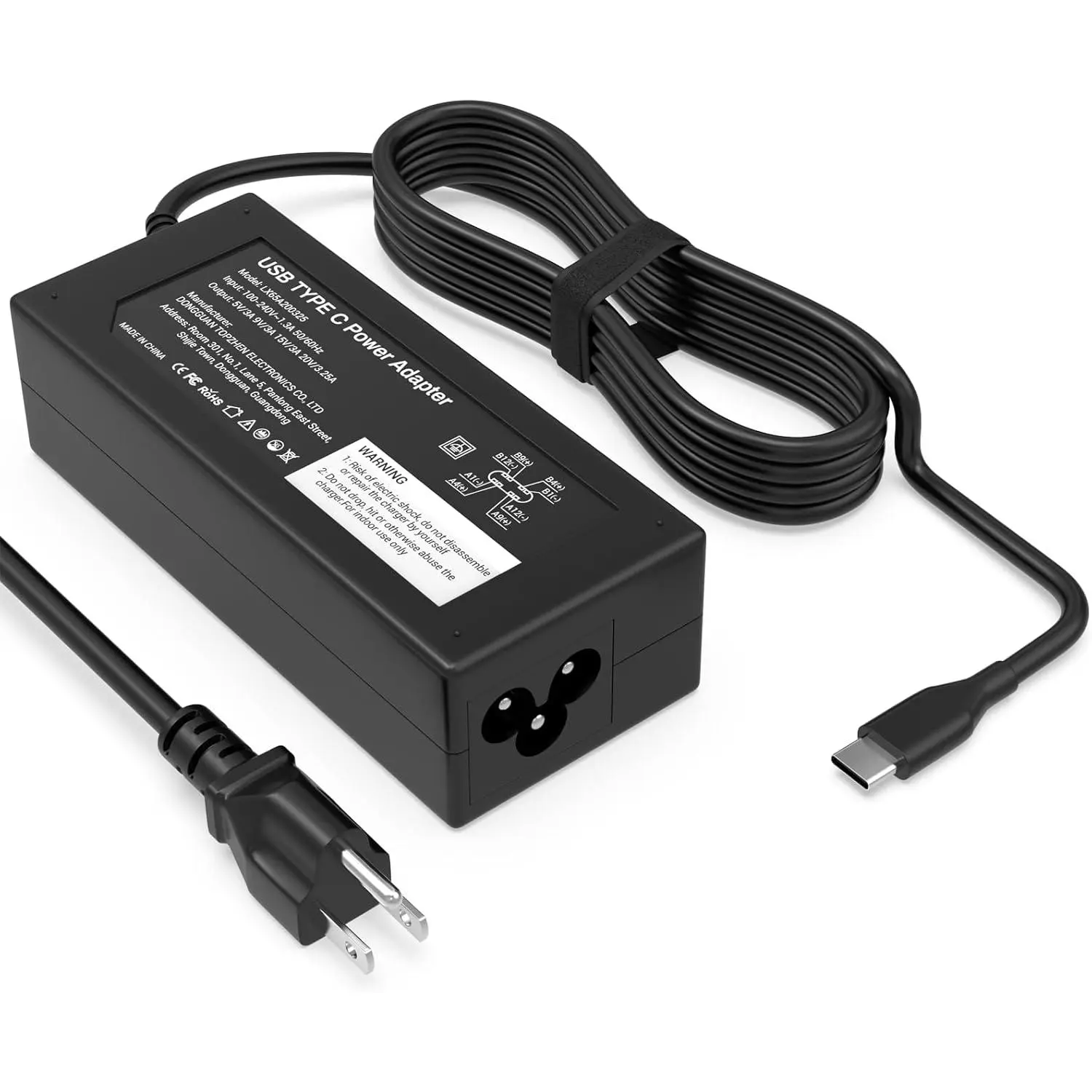 65W USB C Laptop Charger Compatible with Dell Laptop and More USB Type C Power Adapter