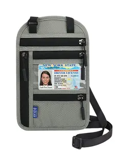 Travel Neck Pouch Wallet with RFID Blocking Passport Holder Organizer Case Combo for Secure Travels to Hold Cell Phone Credit Cards Cash and Travel Document for Women Men, Travel Essentials