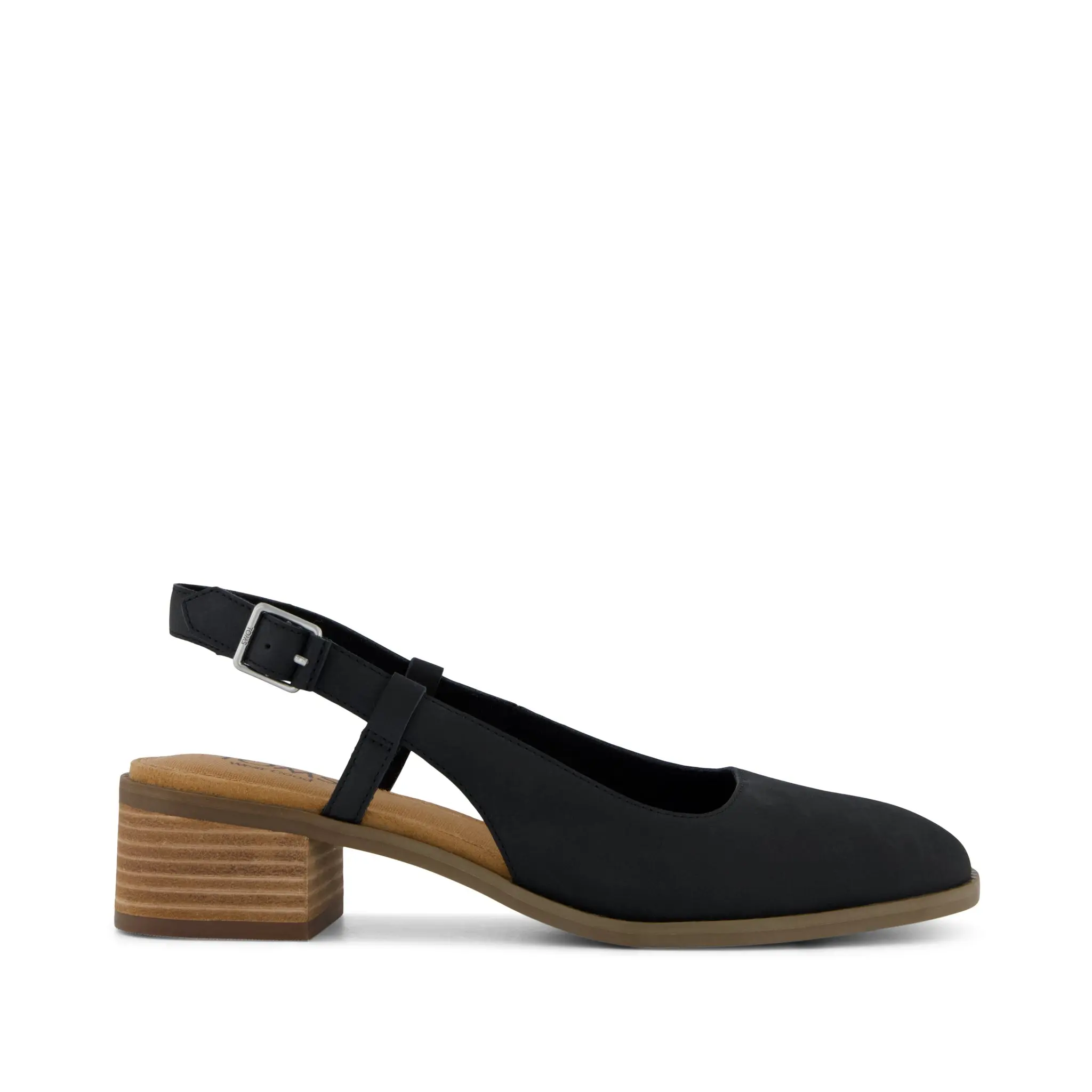 Womens Jaclyn Slingback Heel Black Nubuck Leather