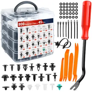 Nilight 845Pcs Car Push Retainer Clips Auto Fasteners Assortment 24 Most Popular Sizes Nylon Bumper Fender Rivets with 10 Cable Ties and Fasteners Remover for GM Ford Lexus Honda Chrysler Mazda Replacement Automotive Vehicle  dealsforyoudays