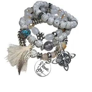 I love you witch knot  white bracelets