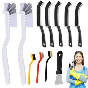 Crevice Cleaning Brush Set, 5/10/11pcs/set Home Multifunctional Hard Bristle Cleaning Brush, Household Cleaning Tool for Kitchen, Bathroom, Corner, Drain Cleaning Tool