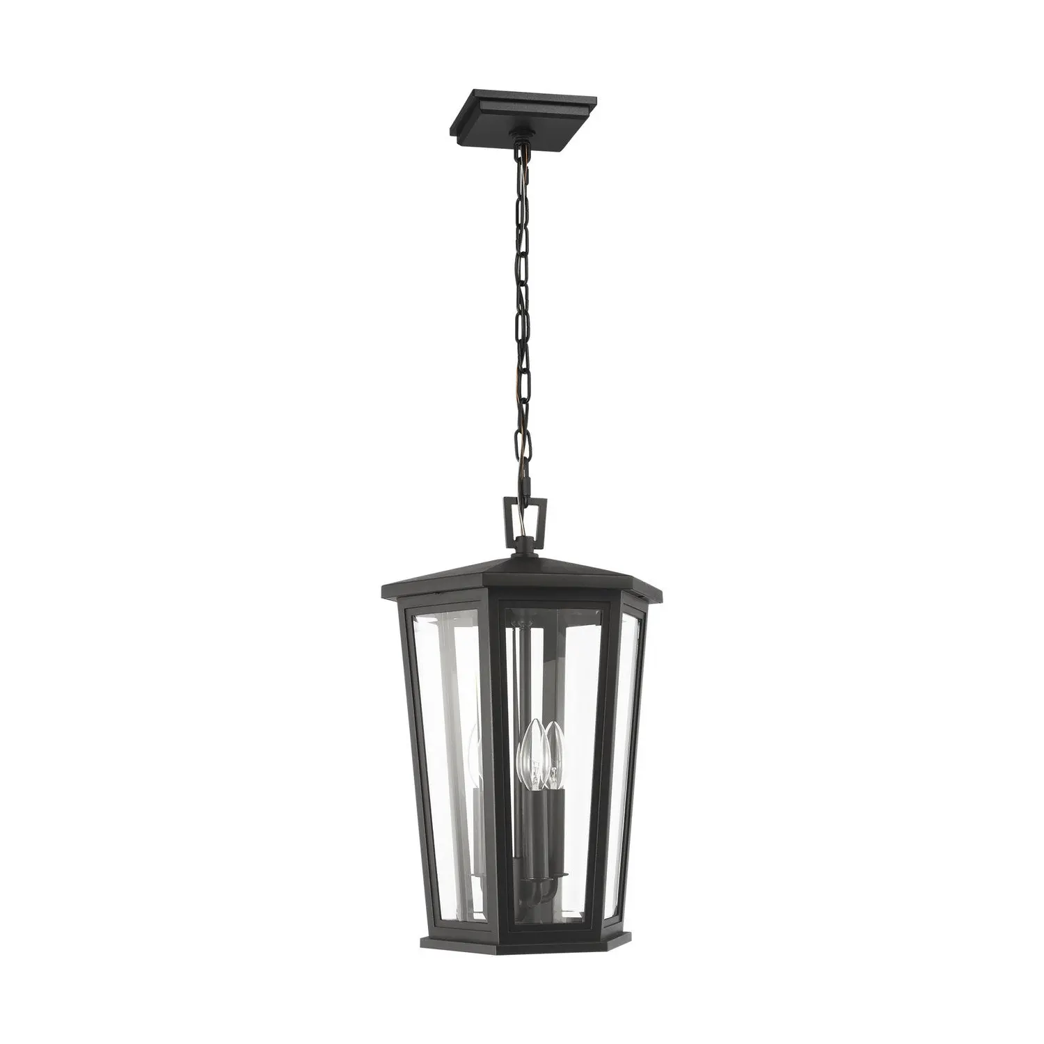 Witley Three Light Post Lantern Textured Black