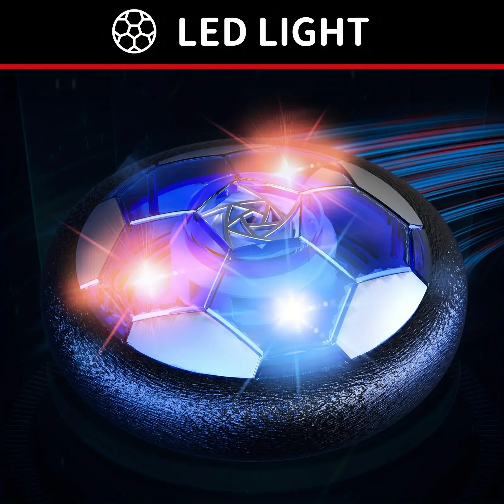 Indoor Hover Soccer Ball - LED Light-Up Floating Glowing Squishy Ball Stress Relief Toy, Ideal Birthday Gift for Ages 3-12 Kids, Glowing Squishy Ball Stress Relief Toys