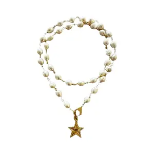 Pavé Diamond Star & Pearl Necklace