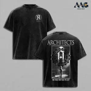 Architects Fucking Animals Black White Oversized Graphic Tee Men Vintage Washed Clothes, Heavyweight Cotton Unisex Shirt Good Graphic Tees, Soft Unisex Top for Everyday Wear, Metalcore Progressive Rock Merch, Trendy T-shirt Top Men's and Women's Clothing