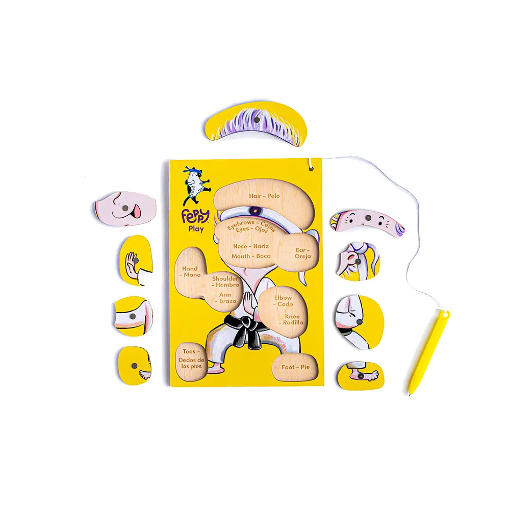 Bilingual Human Body Puzzle that Teaches Spanish and English Vocabulary