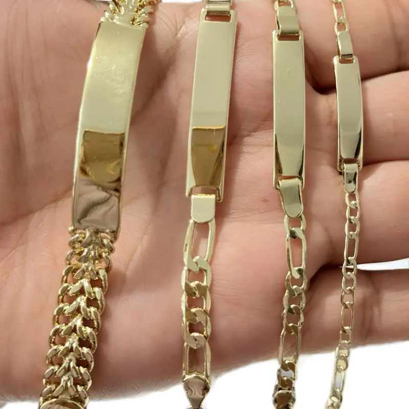 14K Gold Plated Kids Bracelet- Tag ID (Engraved Leave the name on the comments)