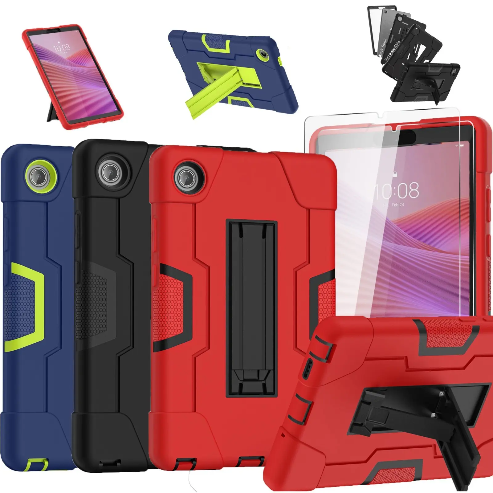 Case for Lenovo Tab One/K9 TB-305FU 8.7" 2025 Shockproof Rugged Stand Cover