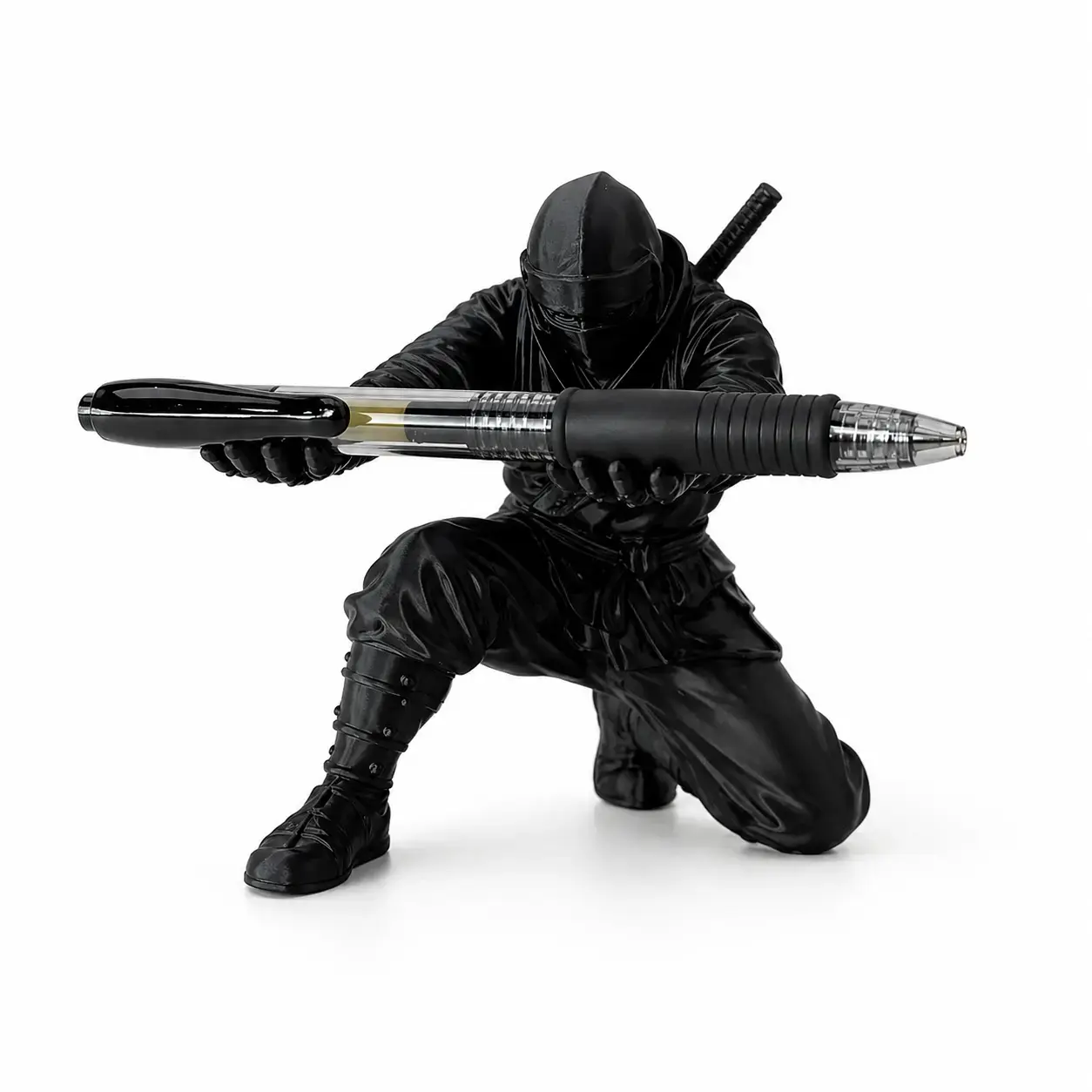 Ninja Pen Holder for Desk, Black Ninja Decor Pen Stand Pencil Holder Desk Accessories for Office Home Classroom