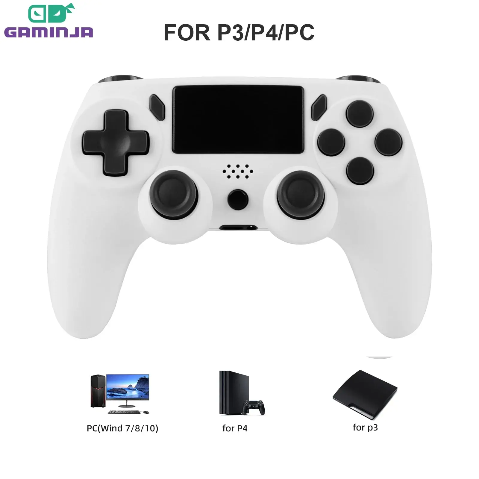 GAMINJA Wireless Gamepad with 6-Axis Gyroscope – Touchpad & Dual Vibration