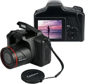 16MP Mini SLR-Style Compact Digital Camera with 2.4” LCD, 16X Zoom, CMOS Sensor - Point-and-Shoot Vlogging Camera for Beginners, Travel Photography & YouTube Video Recording