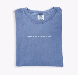 Loves Jesus + America, Too Shirt, graphic t-shirts, merch shirt, jesus t shirts, christian clothing, gift for him and her