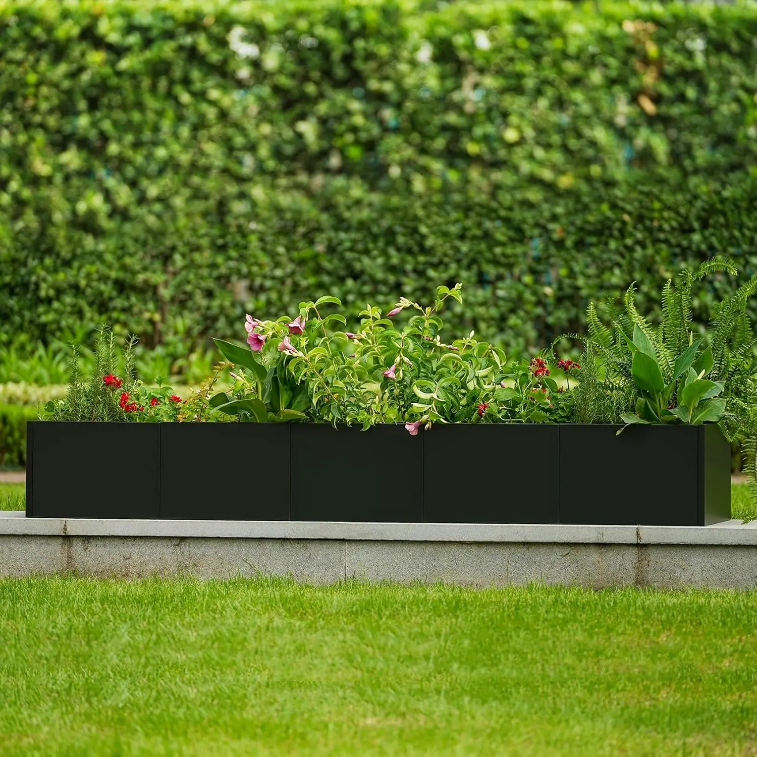 Gaomon Elevated Planting Boxes - 68"X18"X12" Extra Long Steel Frame Planter Pot with Drainage Holes, Heavy-Duty Square Design, Snap Assembly for Home & Commercial Outdoor Use