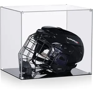 All Clear Acrylic Helmet Display Case, Assembly Box for Helmet Display, High-end Memory Box for Memorabilia (15x12x13")