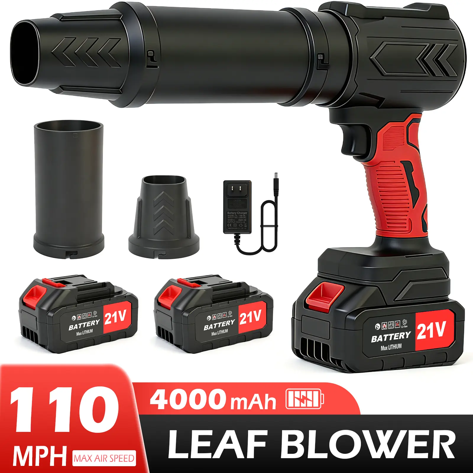 Electric Cordless Leaf Blower, Lightweight Adjustable Speed Garden Outdoor Cleaning Tool, No