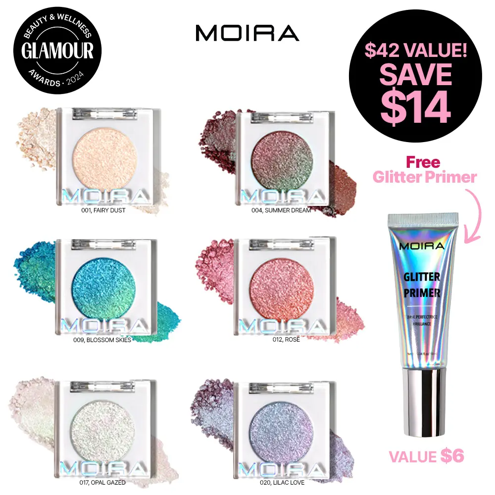 MOIRA | Chroma Light Shadow Bestsellers Bundle | Liquid Shimmer Eyeshadow Collection with High-Impact Sparkle